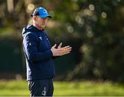 26 February 2024; Head coach Leo Cullen during a Leinster rugby squad training session at UCD in Dublin. Photo by Piaras Ó Mídheach/Sportsfile