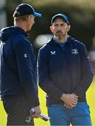 26 February 2024; Backs coach Andrew Goodman, right, with head coach Leo Cullen during a Leinster rugby squad training session at UCD in Dublin. Photo by Piaras Ó Mídheach/Sportsfile