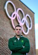 26 February 2024; Boxer Jack Marley poses for a portrait at a media conference in Olympic House at the Sport Ireland Campus in Dublin, ahead of the 2024 Olympic Games in Paris. Photo by Brendan Moran/Sportsfile