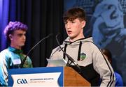 24 February 2024; Youth Representative Lorcan McNeil during the GAA Congress at Canal Court Hotel in Newry, Down. Photo by Piaras Ó Mídheach/Sportsfile