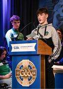 24 February 2024; Youth Representative Lorcan McNeil during the GAA Congress at Canal Court Hotel in Newry, Down. Photo by Piaras Ó Mídheach/Sportsfile