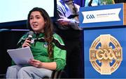 24 February 2024; Youth Representative Ellie Sheehy during the GAA Congress at Canal Court Hotel in Newry, Down. Photo by Piaras Ó Mídheach/Sportsfile