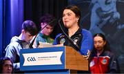 24 February 2024; Youth Representative Mary Hanrahan during the GAA Congress at Canal Court Hotel in Newry, Down. Photo by Piaras Ó Mídheach/Sportsfile