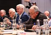 24 February 2024; Former GAA president Nickey Brennan, right, during the GAA Congress at Canal Court Hotel in Newry, Down. Photo by Piaras Ó Mídheach/Sportsfile