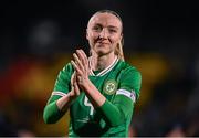 27 February 2024; Louise Quinn of Republic of Ireland after the international women's friendly match between Republic of Ireland and Wales at Tallaght Stadium in Dublin. Photo by Tyler Miller/Sportsfile