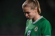 27 February 2024; Ruesha Littlejohn of Republic of Ireland reacts after the final whistle of the international women's friendly match between Republic of Ireland and Wales at Tallaght Stadium in Dublin. Photo by David Fitzgerald/Sportsfile
