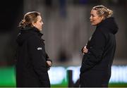 27 February 2024; Republic of Ireland performance coach Ivi Casagrande, left, and assistant coach Emma Byrne before the international women's friendly match between Republic of Ireland and Wales at Tallaght Stadium in Dublin. Photo by David Fitzgerald/Sportsfile