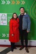 28 February 2024; Lisa Gibons and Aaron Barry of Hays at The Helix in DCU, Dublin, for Paralympics Ireland's '6 Months to Go' event ahead of the Paralympic Games 2024 in Paris, France. Photo by Seb Daly/Sportsfile