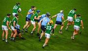 24 February 2024; Players from both sides led by Barry Murphy of Limerick, 25, go in persuit of the sliotar during the Allianz Hurling League Division 1 Group B match between Dublin and Limerick at Croke Park in Dublin. Photo by Ray McManus/Sportsfile