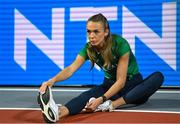29 February 2024; Sharlene Mawdsley of Ireland during the official team training session ahead of the World Indoor Athletics Championships 2024 at Emirates Arena in Glasgow, Scotland. Photo by Sam Barnes/Sportsfile