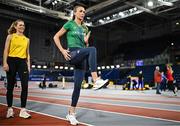 29 February 2024; Sharlene Mawdsley of Ireland during the official team training session ahead of the World Indoor Athletics Championships 2024 at Emirates Arena in Glasgow, Scotland. Photo by Sam Barnes/Sportsfile
