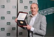29 February 2024; Roy Baker of Irish Martial Arts and Kickboxing Ireland, Kildare, with his award during the Federation of Irish Sport Volunteers in Sport Awards at The Crowne Plaza Hotel in Blanchardstown, Dublin. Photo by Seb Daly/Sportsfile