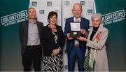 29 February 2024; Award winner Lorcan Murphy of Iveragh AC, Kerry, centre right, with his wife Mary, right, and Brendan and Noreen King during the Federation of Irish Sport Volunteers in Sport Awards at The Crowne Plaza Hotel in Blanchardstown, Dublin. Photo by Seb Daly/Sportsfile