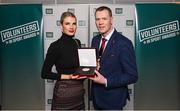 29 February 2024; Award winner Phelim Halligan of Claremorris Ultimate Kickboxing Club, Mayo, with his wife Nelly during the Federation of Irish Sport Volunteers in Sport Awards at The Crowne Plaza Hotel in Blanchardstown, Dublin. Photo by Seb Daly/Sportsfile