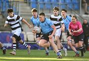 29 February 2024; Sean Rooney of St Michael’s College during the Bank of Ireland Leinster Schools Junior Cup quarter-final match between St Michael's College and Belvedere College at Energia Park in Dublin. Photo by Daire Brennan/Sportsfile