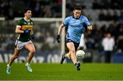 24 February 2024; Lee Gannon of Dublin in action against Tony Brosnan of Kerry during the Allianz Football League Division 1 match between Dublin and Kerry at Croke Park in Dublin. Photo by Brendan Moran/Sportsfile