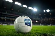 24 February 2024; A general view of a match ball before the Allianz Football League Division 1 match between Dublin and Kerry at Croke Park in Dublin. Photo by Brendan Moran/Sportsfile