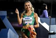 1 March 2024; Sharlene Mawdsley of Ireland reacts after finishing second in her heat of the Women's 400m during day one of the World Indoor Athletics Championships 2024 at Emirates Arena in Glasgow, Scotland. Photo by Sam Barnes/Sportsfile