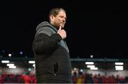 1 March 2024; Derry City manager Ruaidhrí Higgins before the SSE Airtricity Men's Premier Division match between Derry City and St Patrick's Athletic at The Ryan McBride Brandywell Stadium in Derry. Photo by Ben McShane/Sportsfile