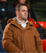 1 March 2024; Former Munster and current Bath head coach Johann van Graan in attendance during the United Rugby Championship match between Munster and Zebre Parma at Virgin Media Park in Cork. Photo by Brendan Moran/Sportsfile