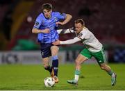 1 March 2024; Ciaran Behan of UCD in action against Jack Doherty of Cork City during the SSE Airtricity Men's First Division match between Cork City and UCD at Turner's Cross in Cork. Photo by Michael P Ryan/Sportsfile