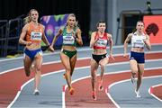 1 March 2024; Sharlene Mawdsley of Ireland, second from left, competes in her Women's 400m semi-final during day one of the World Indoor Athletics Championships 2024 at Emirates Arena in Glasgow, Scotland. Photo by Sam Barnes/Sportsfile