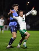 1 March 2024; Jack Doherty of Cork City in action against Eanna Clancy of UCD  during the SSE Airtricity Men's First Division match between Cork City and UCD at Turner's Cross in Cork. Photo by Michael P Ryan/Sportsfile