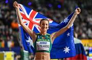 1 March 2024; Nicola Olyslagers of Australia celebrates after winning gold in her Women's High Jump final during day one of the World Indoor Athletics Championships 2024 at Emirates Arena in Glasgow, Scotland. Photo by Sam Barnes/Sportsfile