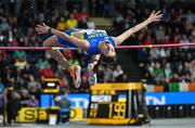 1 March 2024; Yaroslava Mahuchikh of Ukraine competes in the Women's High Jump final during day one of the World Indoor Athletics Championships 2024 at Emirates Arena in Glasgow, Scotland. Photo by Sam Barnes/Sportsfile