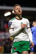 1 March 2024; Jack Doherty of Cork City reacts to a missed opportunity on goal during the SSE Airtricity Men's First Division match between Cork City and UCD at Turner's Cross in Cork. Photo by Michael P Ryan/Sportsfile