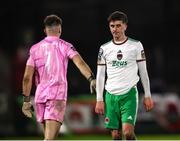 1 March 2024; Barry Coffey of Cork City leaves the field after recieving a red card during the SSE Airtricity Men's First Division match between Cork City and UCD at Turner's Cross in Cork. Photo by Michael P Ryan/Sportsfile