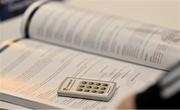 2 March 2024; A general view of a voting handset during the LGFA Annual Congress at The Falls Hotel in Ennistymon, Clare. Photo by Brendan Moran/Sportsfile