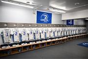2 March 2024; The Leinster 1 to 23 jerseys are seen in the dressing room before the United Rugby Championship match between Cardiff and Leinster at Cardiff Arms Park in Cardiff, Wales. Photo by Harry Murphy/Sportsfile