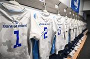 2 March 2024; The Leinster 1 to 23 jerseys are seen in the dressing room before the United Rugby Championship match between Cardiff and Leinster at Cardiff Arms Park in Cardiff, Wales. Photo by Harry Murphy/Sportsfile