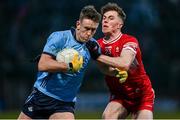 2 March 2024; Tom Lahiff of Dublin in action against Eoin McEvoy of Derry during the Allianz Football League Division 1 match between Derry and Dublin at Celtic Park in Derry. Photo by David Fitzgerald/Sportsfile