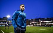 2 March 2024; Jordan Larmour of Leinster walks the pitch before the United Rugby Championship match between Cardiff and Leinster at Cardiff Arms Park in Cardiff, Wales. Photo by Harry Murphy/Sportsfile