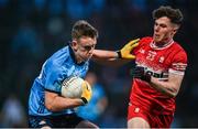 2 March 2024; Tom Lahiff of Dublin in action against Eoin McEvoy of Derry during the Allianz Football League Division 1 match between Derry and Dublin at Celtic Park in Derry. Photo by David Fitzgerald/Sportsfile