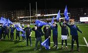 2 March 2024; Leinster supporters from Monkstown FC Under-10s before the United Rugby Championship match between Cardiff and Leinster at Cardiff Arms Park in Cardiff, Wales. Photo by Harry Murphy/Sportsfile