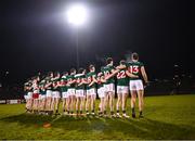 2 March 2024; Mayo players stand for Amhrán na bhFiann before the Allianz Football League Division 1 match between Mayo and Roscommon at Hastings Insurance MacHale Park in Castlebar, Mayo. Photo by Piaras Ó Mídheach/Sportsfile