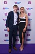 2 March 2024; Asha McHardy of Dicksboro, Kilkenny, and her partner Eoin Deely on arrival at the AIB Camogie Club Player Awards at Croke Park in Dublin. Photo by Seb Daly/Sportsfile