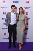 2 March 2024; Aobhe O'Gorman of Dicksboro, Kilkenny, with partner Pádraic Waldron on arrival at the AIB Camogie Club Player Awards at Croke Park in Dublin. Photo by Seb Daly/Sportsfile