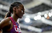 2 March 2024; Talitha Diggs of USA before the Women's 400m Final on day two of the World Indoor Athletics Championships 2024 at Emirates Arena in Glasgow, Scotland. Photo by Sam Barnes/Sportsfile