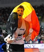 2 March 2024; Alexander Doom of Belgium celebrates after winning the Men's 400m Final on day two of the World Indoor Athletics Championships 2024 at Emirates Arena in Glasgow, Scotland. Photo by Sam Barnes/Sportsfile