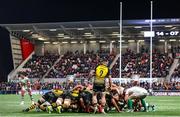 2 March 2024; John Cooney feeds the Ulster scrum during the United Rugby Championship match between Ulster and Dragons at Kingspan Stadium in Belfast. Photo by John Dickson/Sportsfile