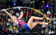 2 March 2024; Katie Moon of USA in action during the Women's Pole Vault Final on day two of the World Indoor Athletics Championships 2024 at Emirates Arena in Glasgow, Scotland. Photo by Sam Barnes/Sportsfile