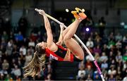 2 March 2024; Angelica Moser of Switzerland in action during the Women's Pole Vault Final on day two of the World Indoor Athletics Championships 2024 at Emirates Arena in Glasgow, Scotland. Photo by Sam Barnes/Sportsfile