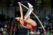 2 March 2024; Ling Li of China in action during the Women's Pole Vault Final on day two of the World Indoor Athletics Championships 2024 at Emirates Arena in Glasgow, Scotland. Photo by Sam Barnes/Sportsfile