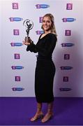 2 March 2024; Aoife Prendergast of Dicksboro, Kilkenny, with her 2023 Team of the Year award during at the AIB Camogie Club Player Awards at Croke Park in Dublin. The awards recognise the top performing players throughout the AIB Camogie Club Championships and celebrate their hard work, commitment, and individual achievements from the 2023 season. Photo by Seb Daly/Sportsfile