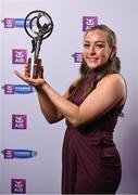 2 March 2024; Ciara Phelan of Dicksboro, Kilkenny, with her 2023 Team of the Year award during at the AIB Camogie Club Player Awards at Croke Park in Dublin. The awards recognise the top performing players throughout the AIB Camogie Club Championships and celebrate their hard work, commitment, and individual achievements from the 2023 season. Photo by Seb Daly/Sportsfile