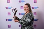 2 March 2024; Kirsty Maher of Dicksboro, Kilkenny, with her 2023 Team of the Year award during at the AIB Camogie Club Player Awards at Croke Park in Dublin. The awards recognise the top performing players throughout the AIB Camogie Club Championships and celebrate their hard work, commitment, and individual achievements from the 2023 season. Photo by Seb Daly/Sportsfile